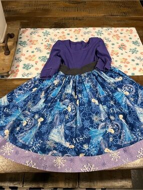 Purple and Blue Girls' Elsa-Themed Costume Dress